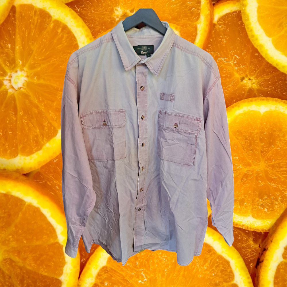 VTG Orvis Pink‎ and White Tie Dye Button Up Shirt Size XL